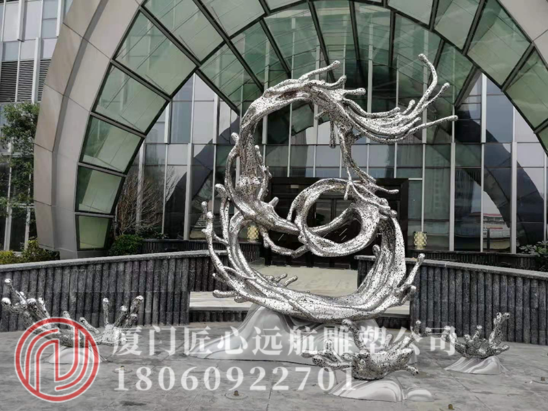 福建海峡传媒港不锈钢雕塑